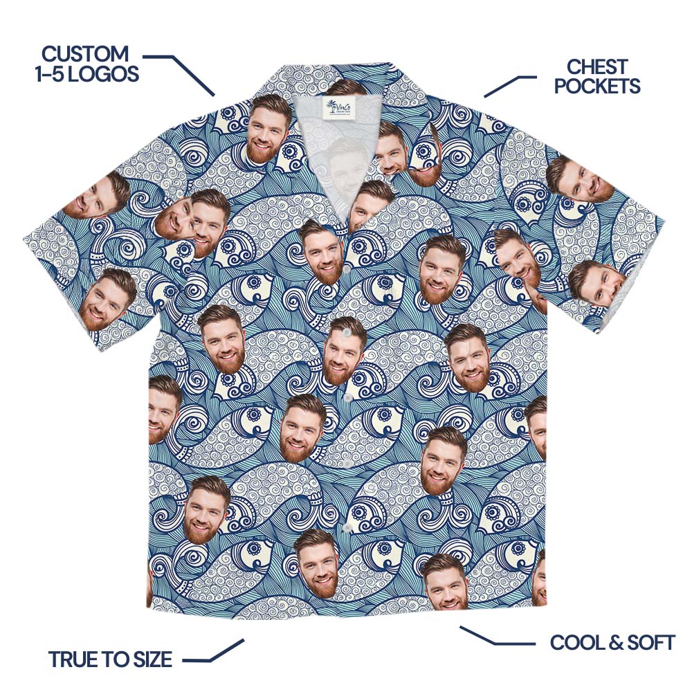 Sea Soul Custom Face Button Up Shirt With Preview