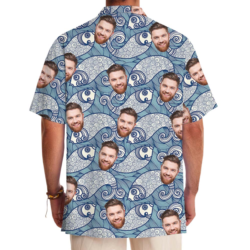 Sea Soul Custom Face Button Up Shirt With Preview