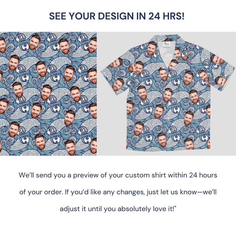 Sea Soul Custom Face Button Up Shirt With Preview