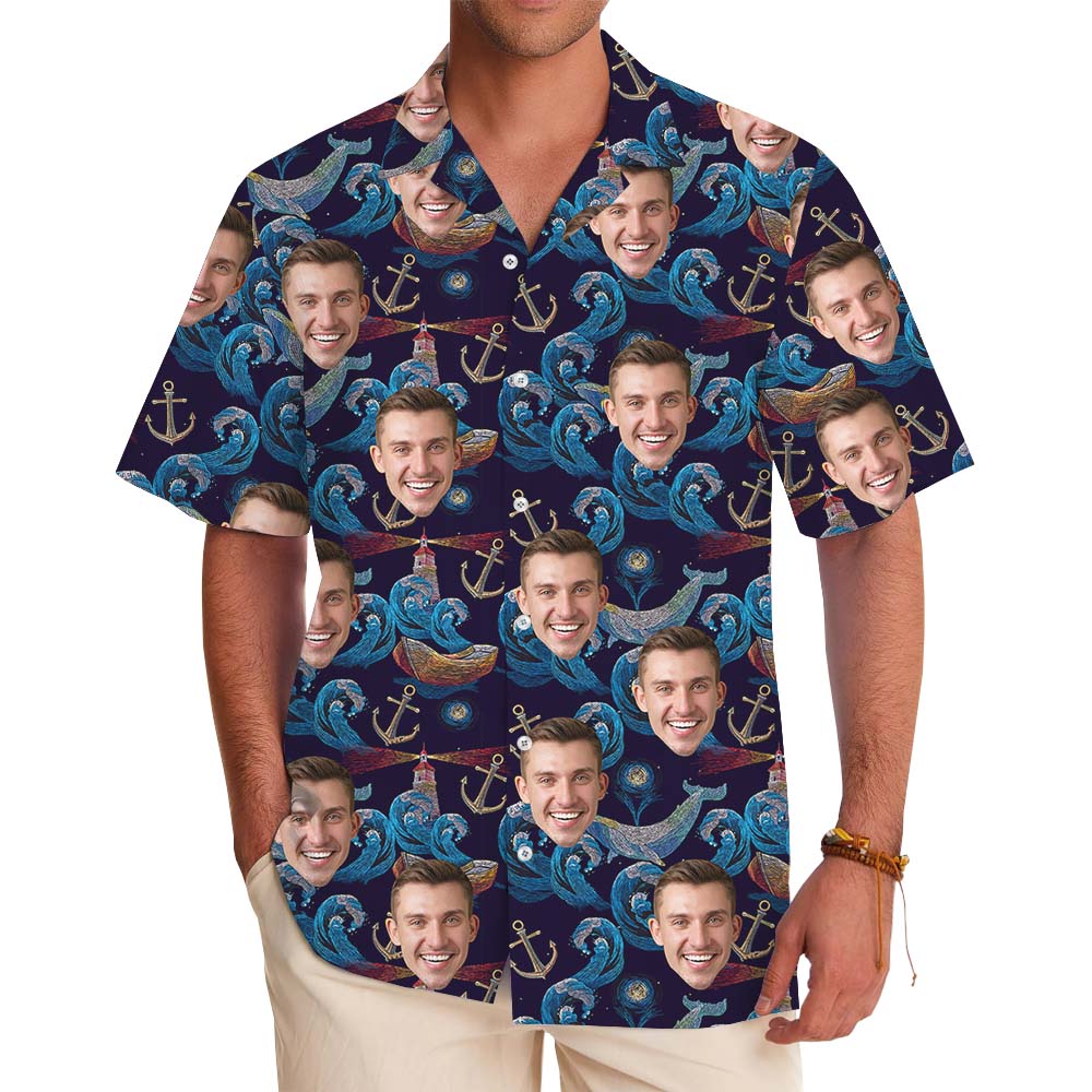 Anchor Memories Hawaiian Shirt With Custom Face - variant image 1