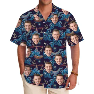 Anchor Memories Hawaiian Shirt With Custom Face