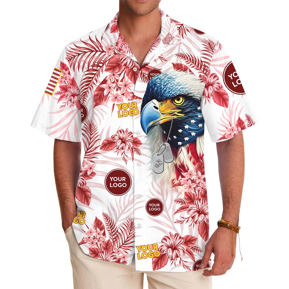 American Eagle Marine Corps Hawaiian Shirt With Logo - variant image 1