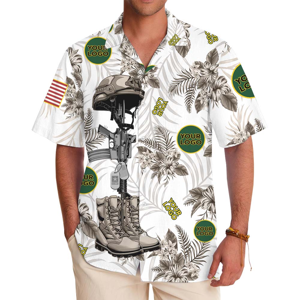Custom Army Logo Military Aloha Shirt - variant image 1