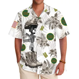 Custom Army Logo Military Aloha Shirt