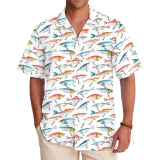 Fishing Lover White Hawaiian Shirt