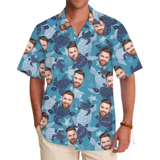 Sea Turtle Aloha Hawaiian Shirt With Multiple Faces