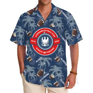 Custom Logo And Text Football Hawaiian Shirt With Preview