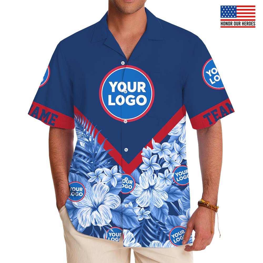 Custom Logo And Number Sport Hawaiian Shirt - variant image 1