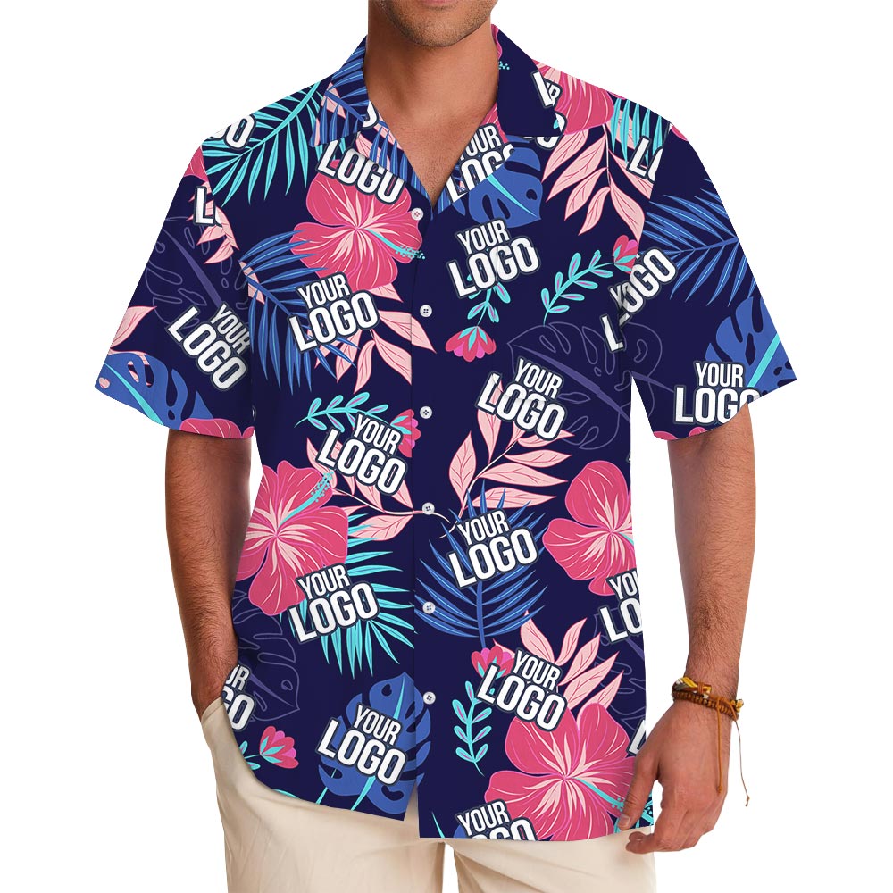 Custom Company Logo Colorful Tropical Shirt With Preview - variant image 1