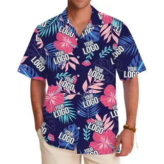 Custom Company Logo Colorful Tropical Shirt With Preview
