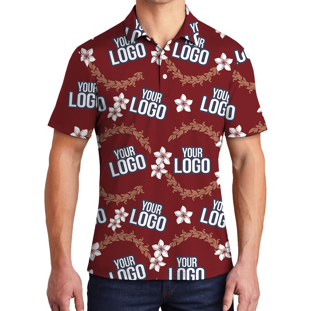Custom Logo Red Aloha Polo Shirt Bulk Order For Team - variant image 1
