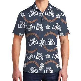 Personalized Bulk Order Navy Hawaiian Polo With Company Logo