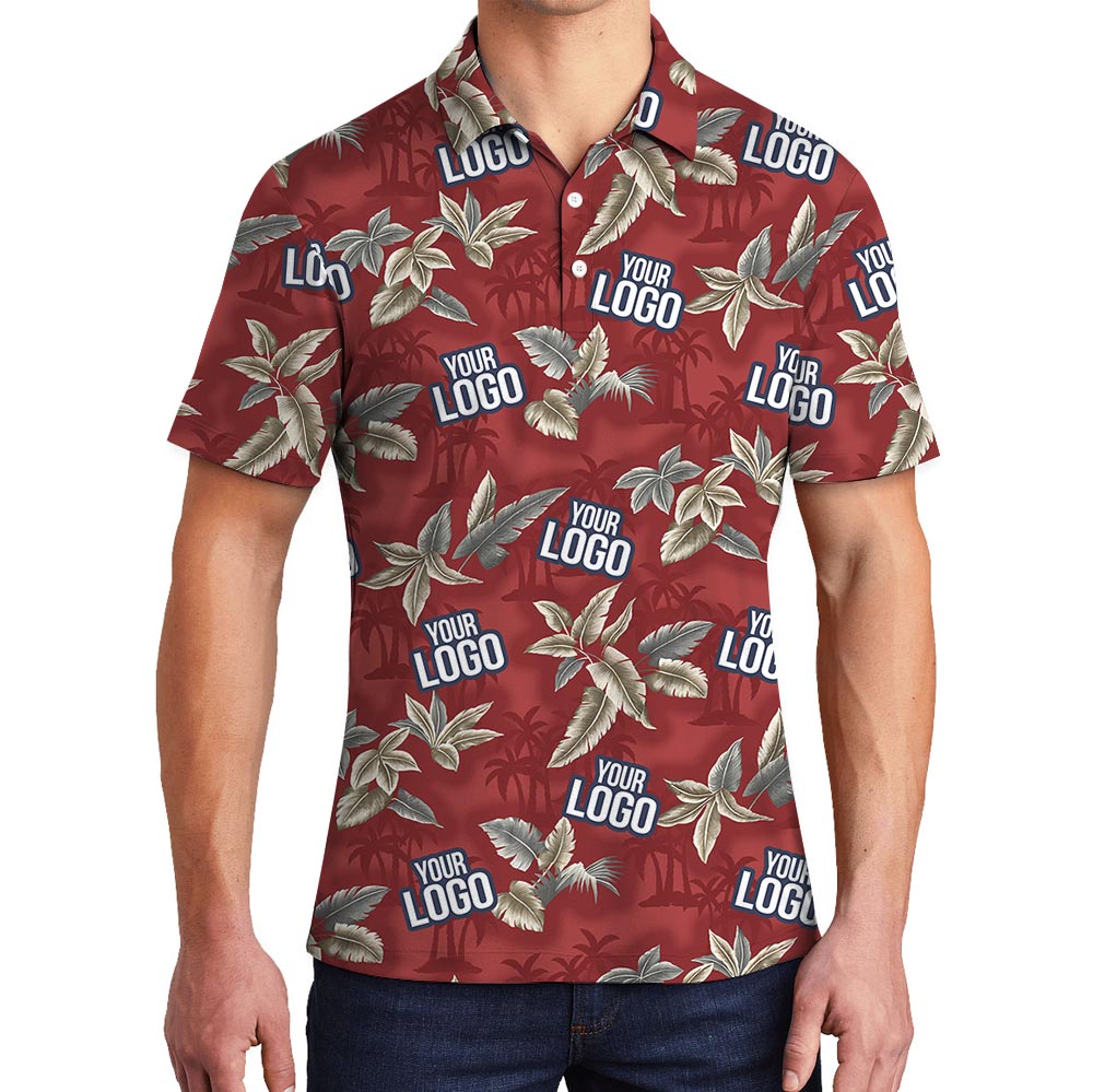 Custom Your Logo Red Tropical Polo For Team - variant image 1