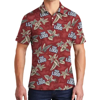 Custom Your Logo Red Tropical Polo For Team