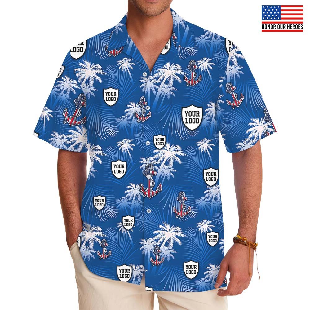 US Navy Hawaiian Shirt With Custom Logo - variant image 1