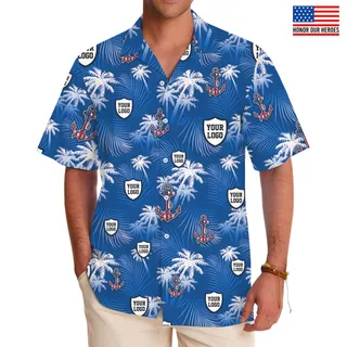 US Navy Hawaiian Shirt With Custom Logo