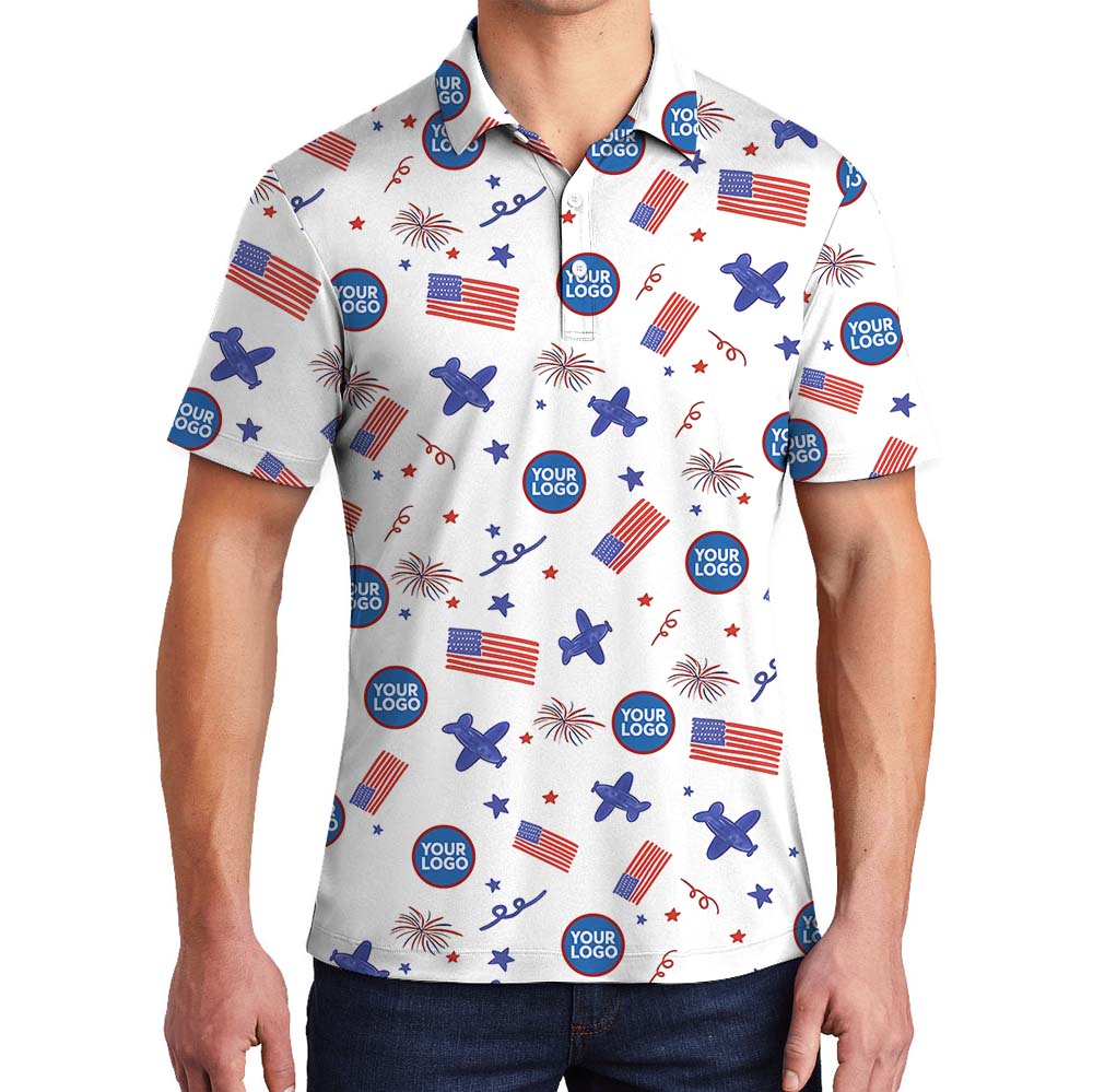 Patriotic Custom Logo Polo Shirt For Men And Women - variant image 1