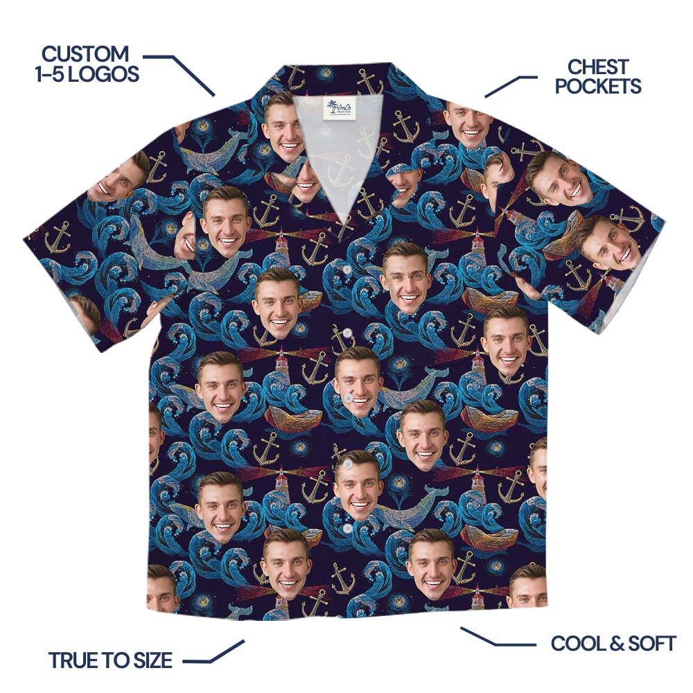Anchor Memories Hawaiian Shirt With Custom Face