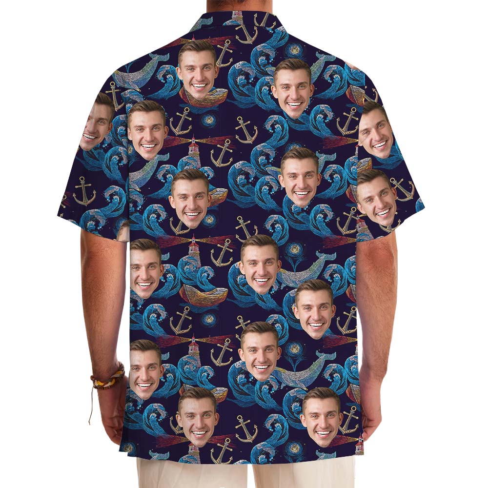 Anchor Memories Hawaiian Shirt With Custom Face