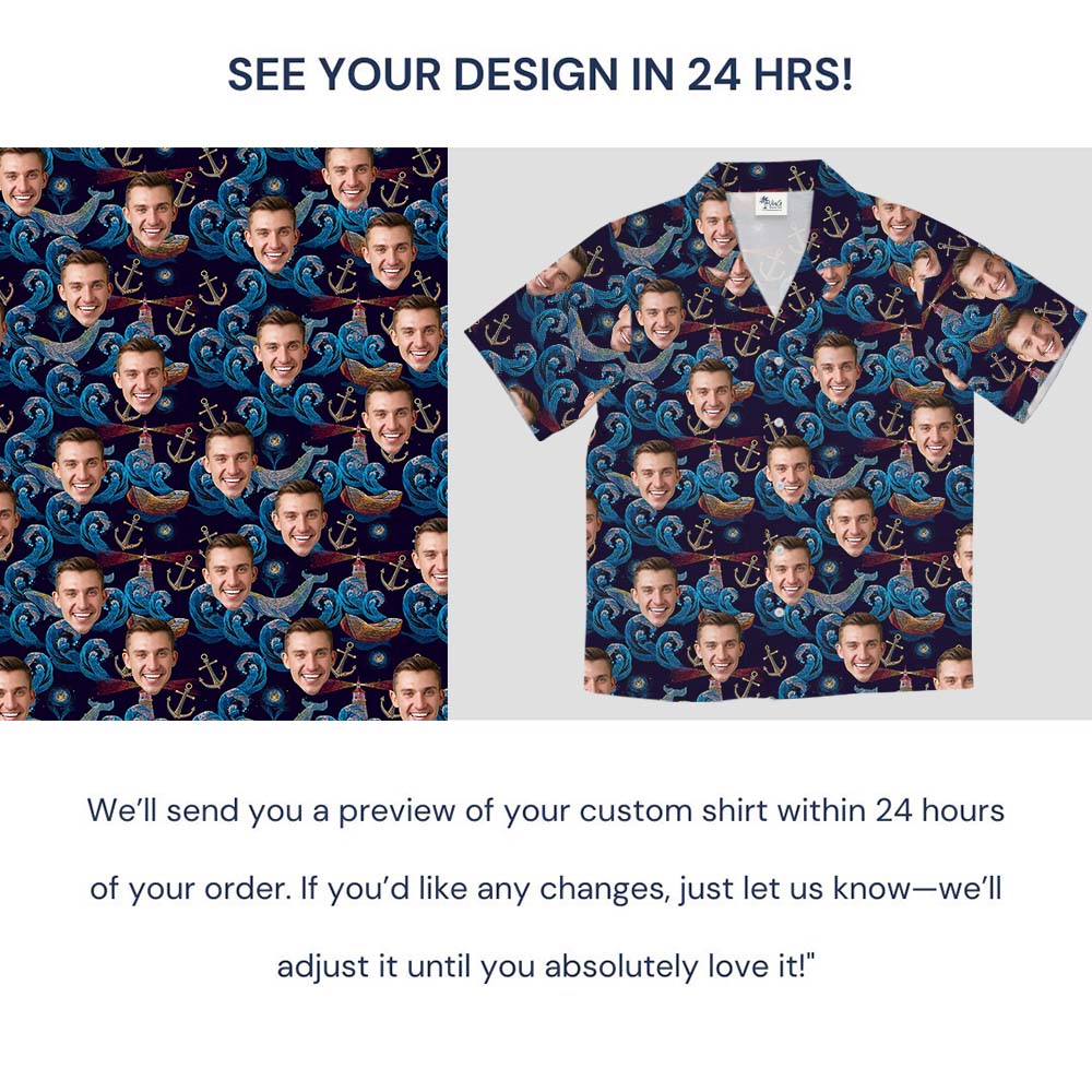 Anchor Memories Hawaiian Shirt With Custom Face
