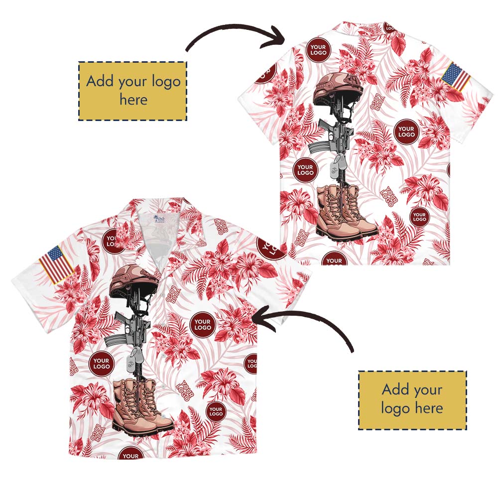 Custom Logo USMC Hawaiian Shirt With Preview