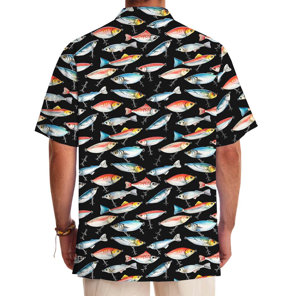 Fishing Lover Black Button Up Shirt