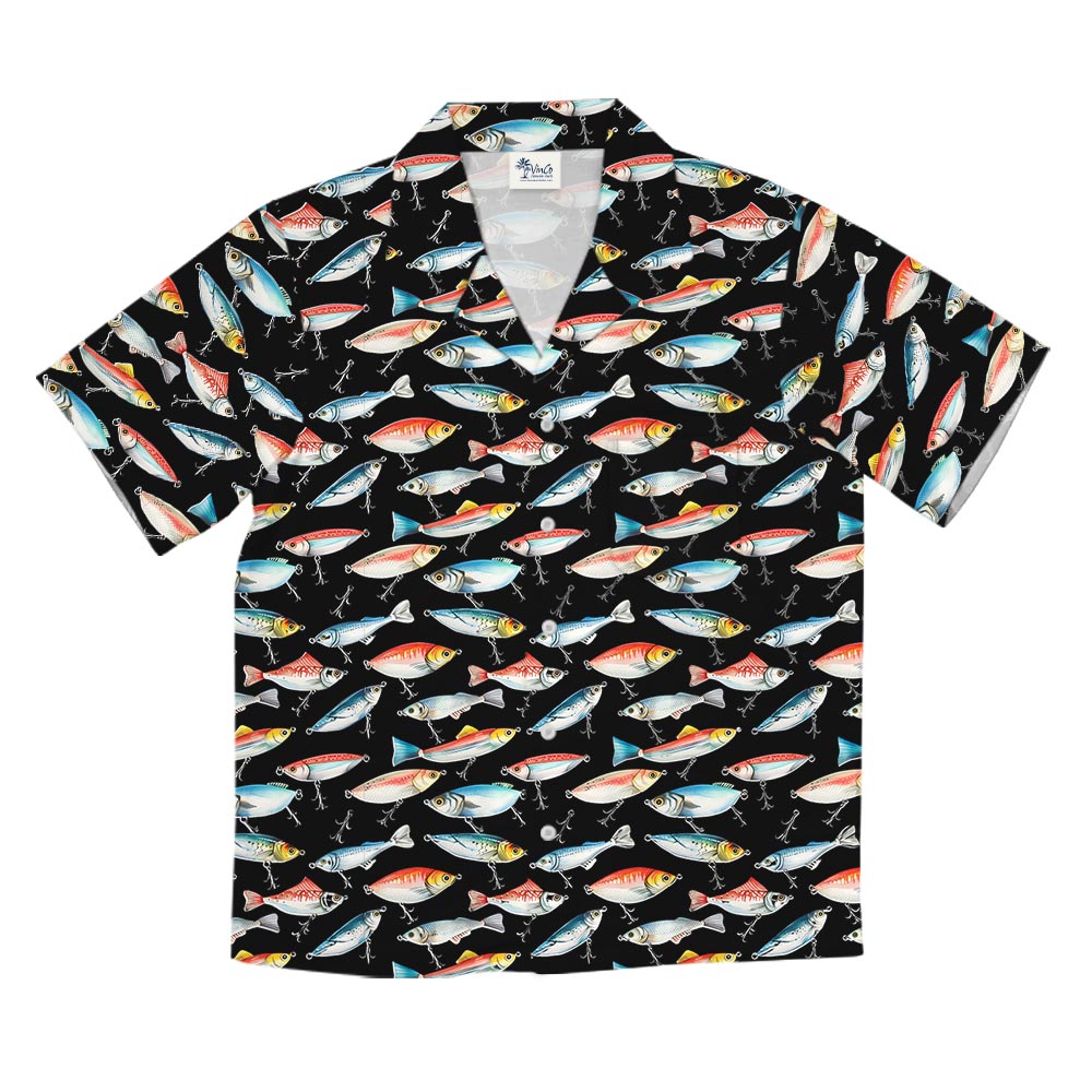 Fishing Lover Black Button Up Shirt