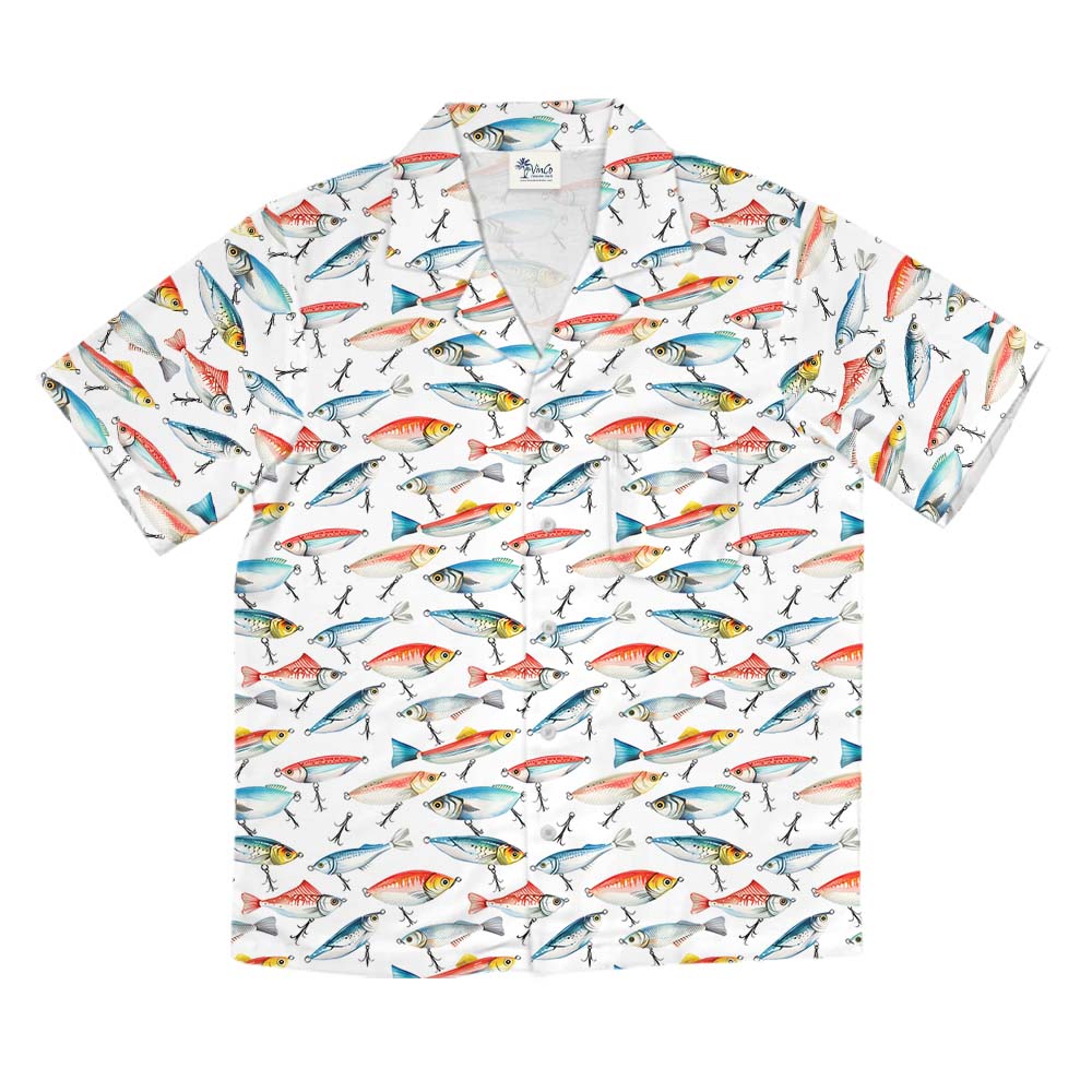Fishing Lover White Hawaiian Shirt