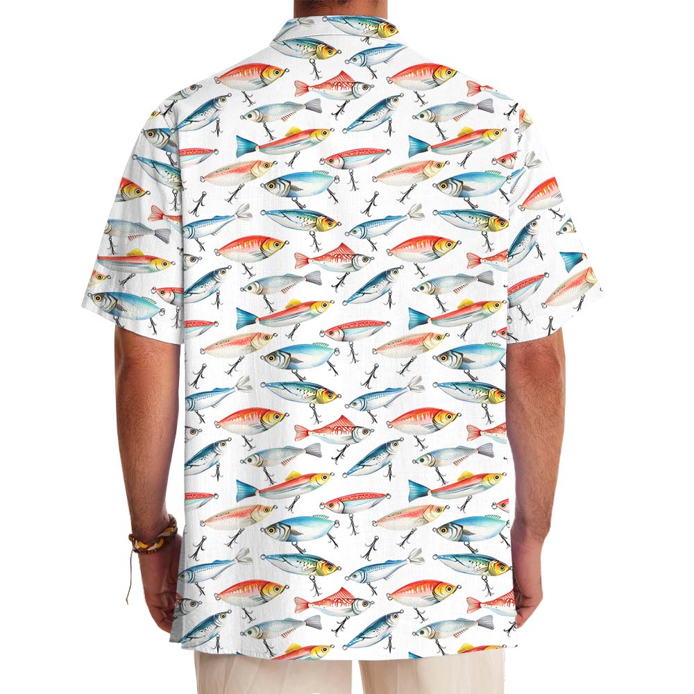 Fishing Lover White Hawaiian Shirt