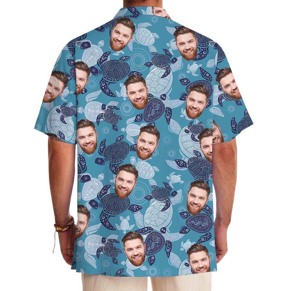 Sea Turtle Aloha Hawaiian Shirt With Multiple Faces