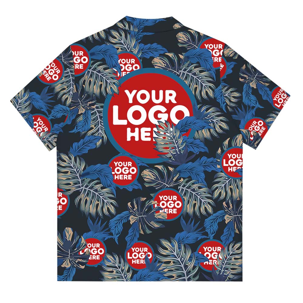 Tropical Leaves Hawaiian Shirts With Logo On Them