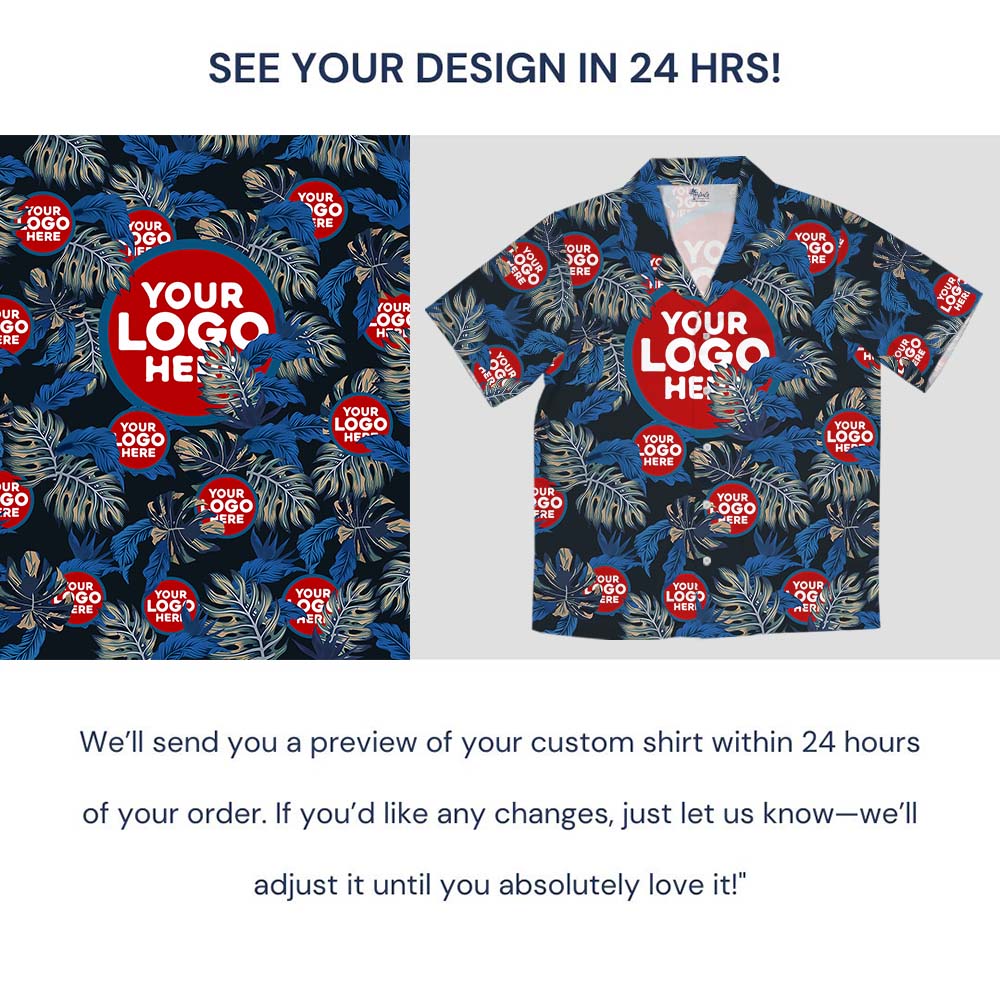 Tropical Leaves Hawaiian Shirts With Logo On Them