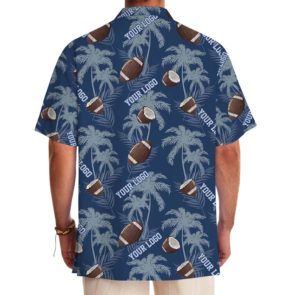 Custom Logo And Text Football Hawaiian Shirt With Preview