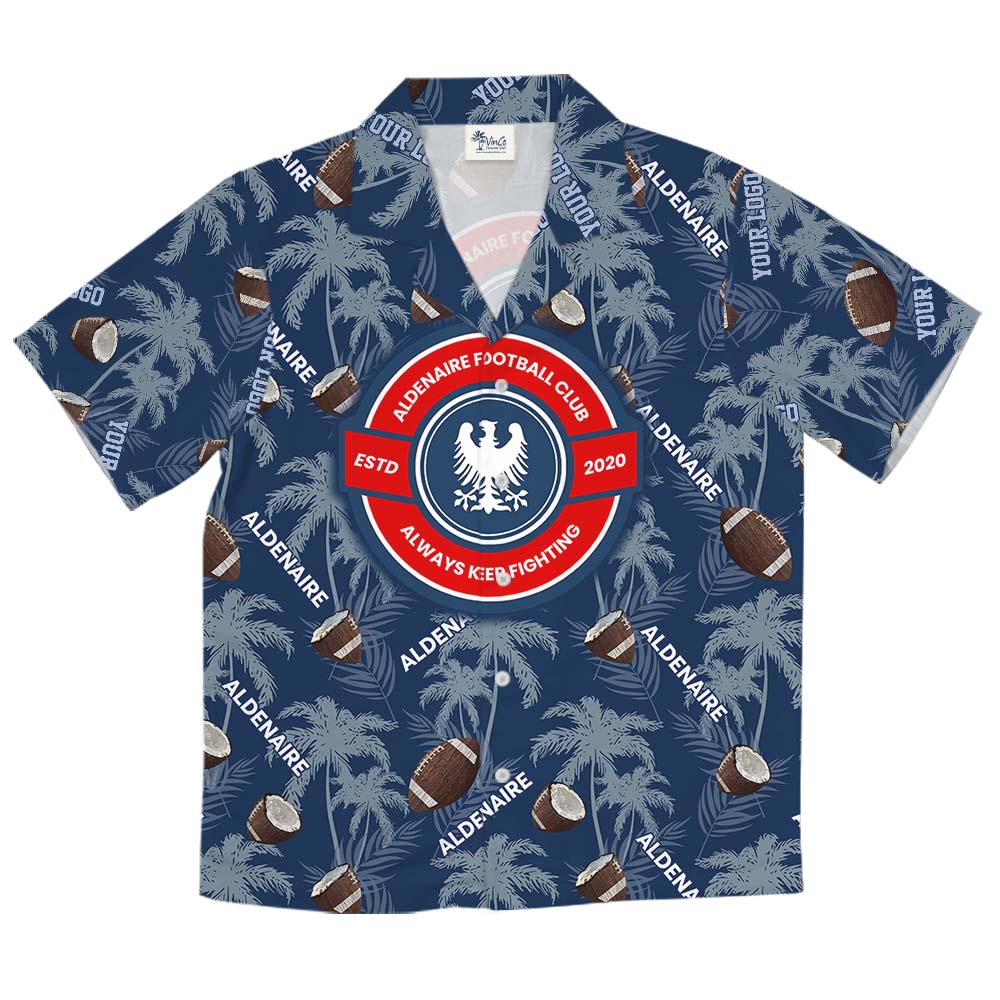 Custom Logo And Text Football Hawaiian Shirt With Preview