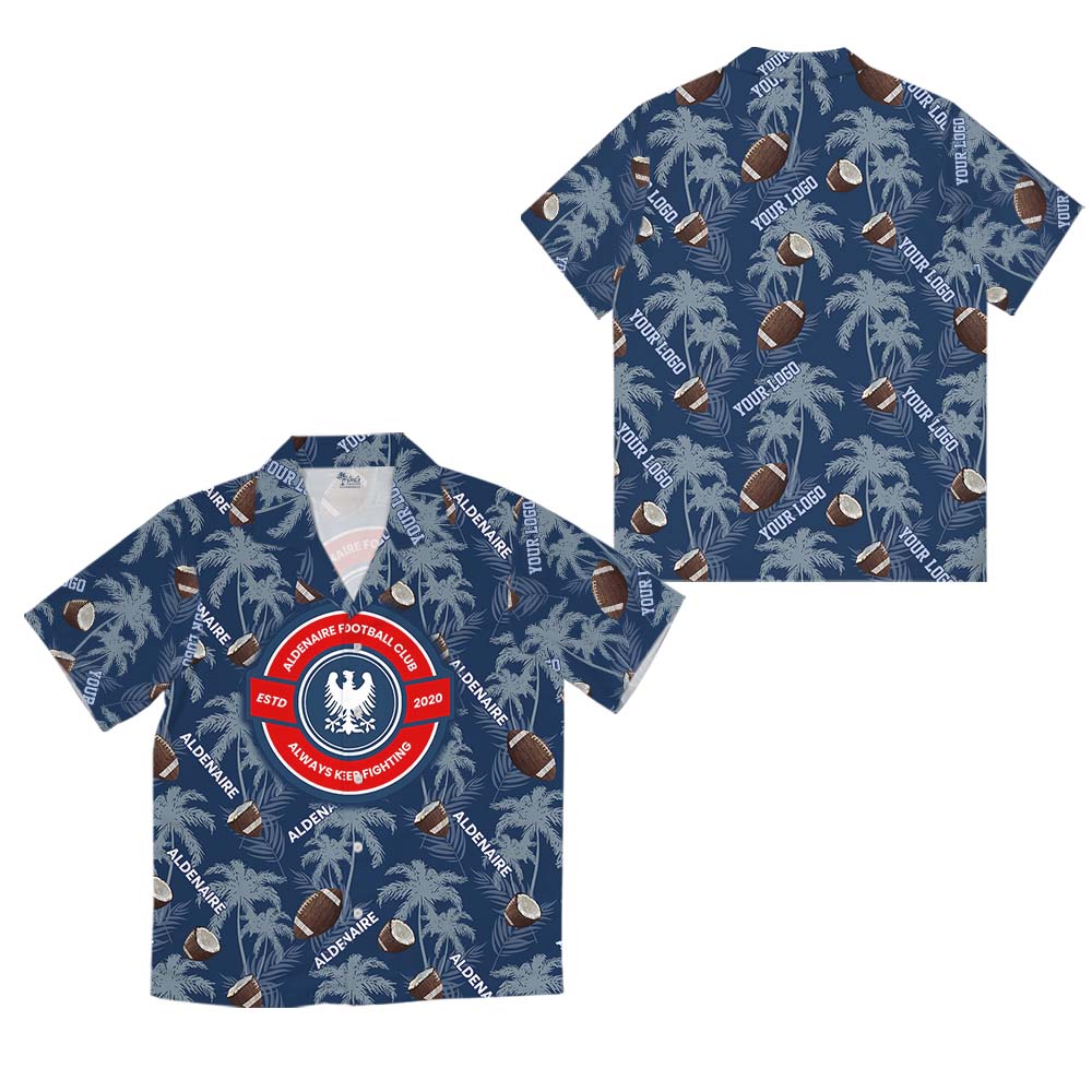 Custom Logo And Text Football Hawaiian Shirt With Preview