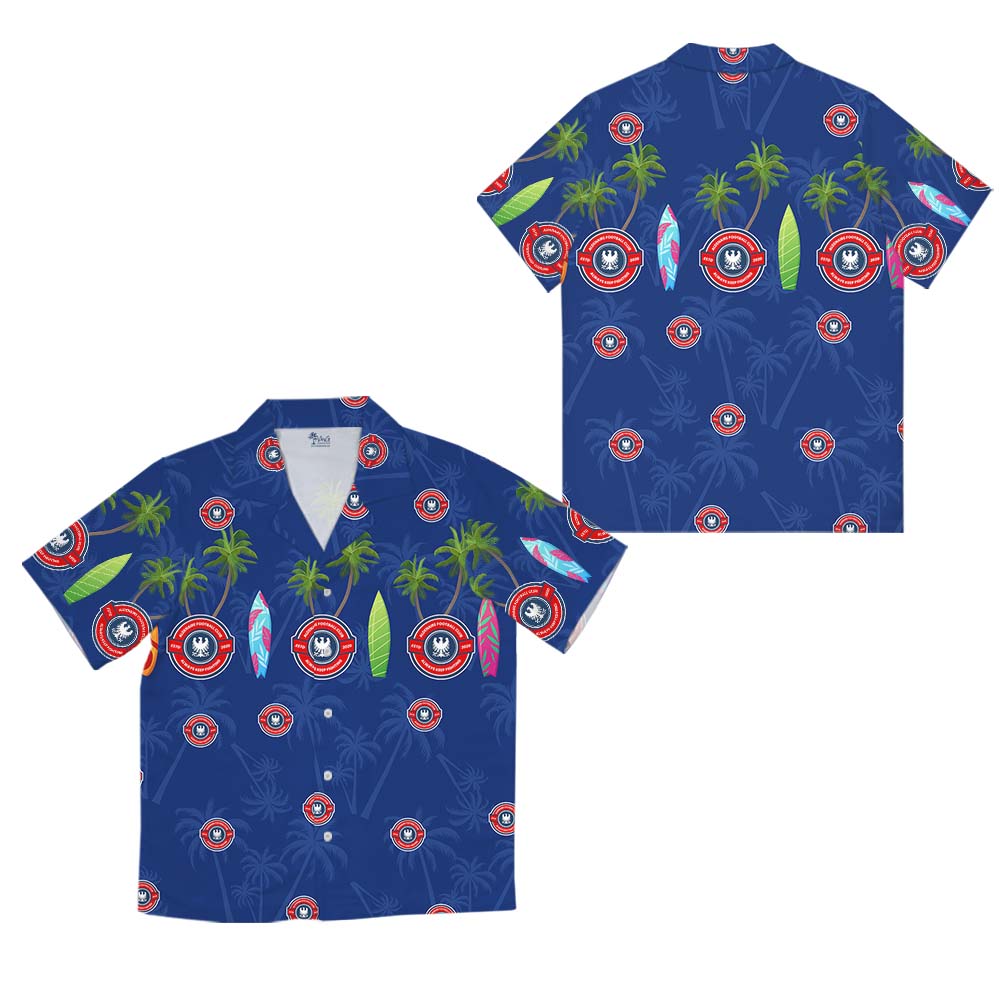 Surfing Navy Hawaiian Shirt With Custom Logo