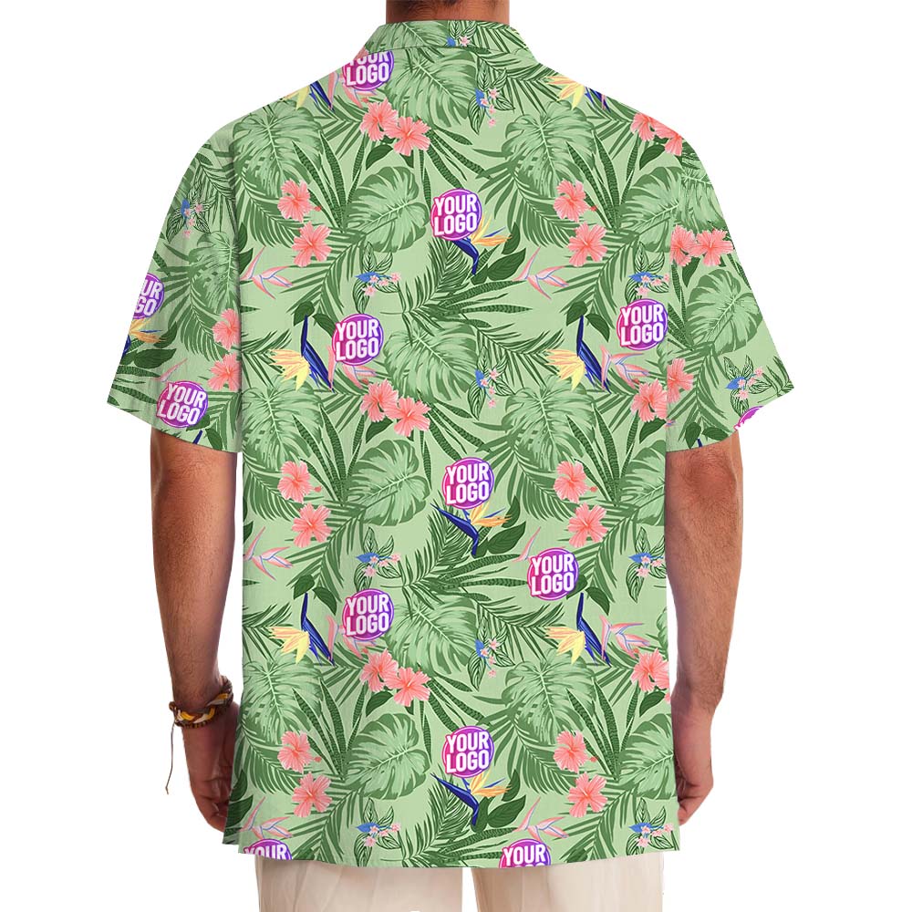 Aloha Abs Custom Logo Green Hawaiian Shirt