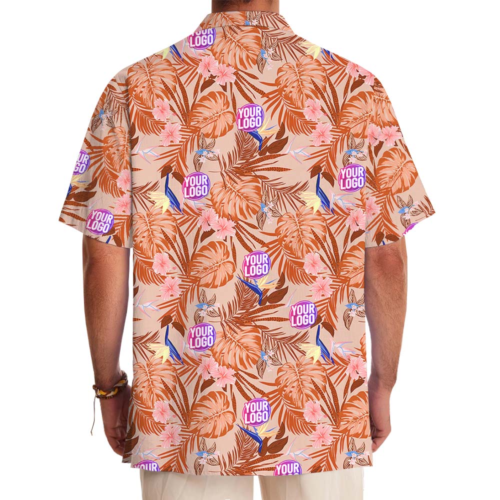 Funny Orange Hawaiian Shirt With Custom Logo