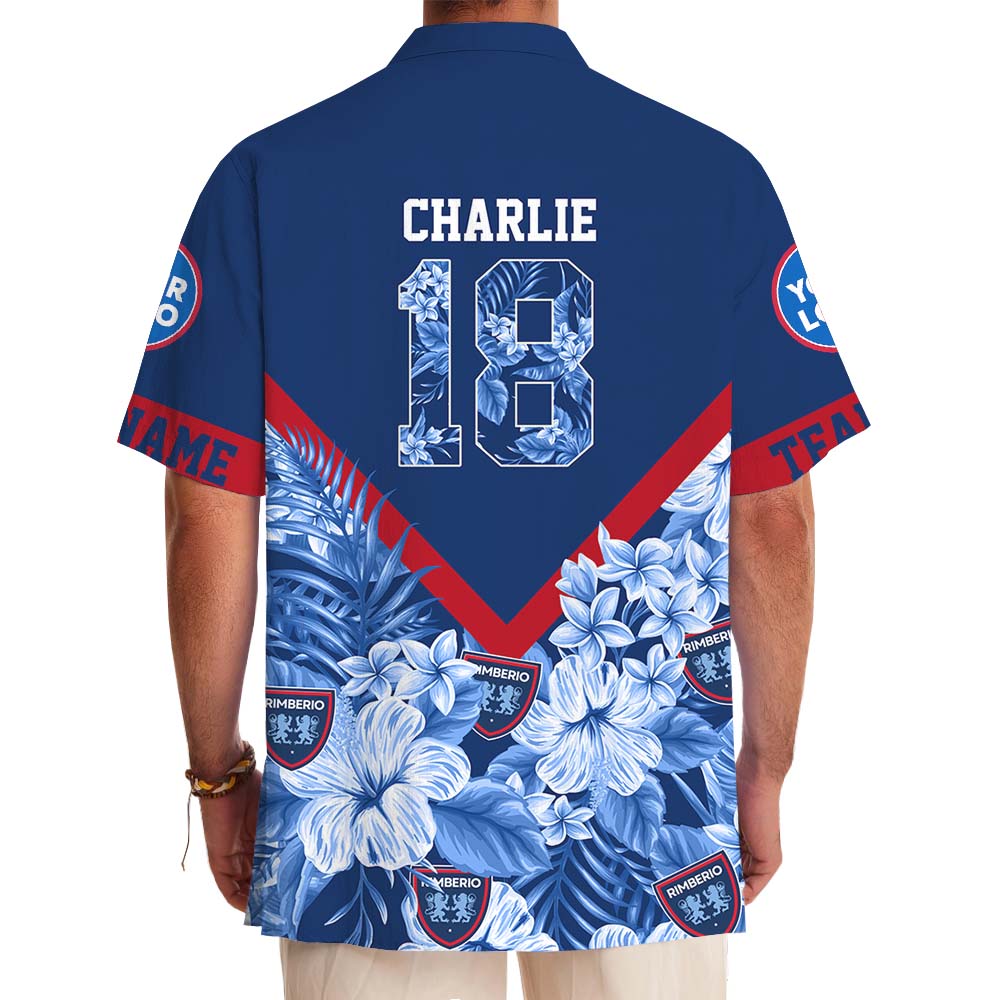 Custom Logo And Number Sport Hawaiian Shirt