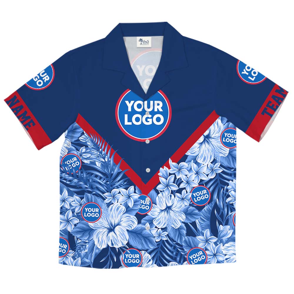 Custom Logo And Number Sport Hawaiian Shirt