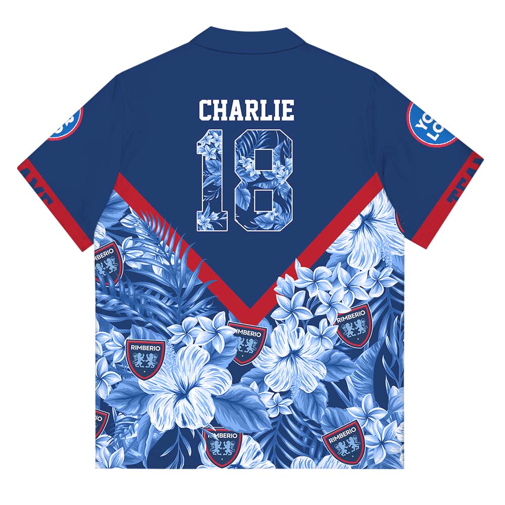 Custom Logo And Number Sport Hawaiian Shirt