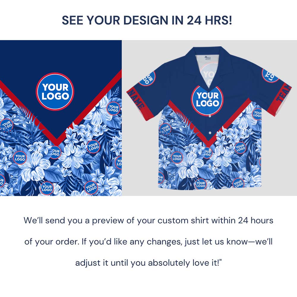 Custom Logo And Number Sport Hawaiian Shirt