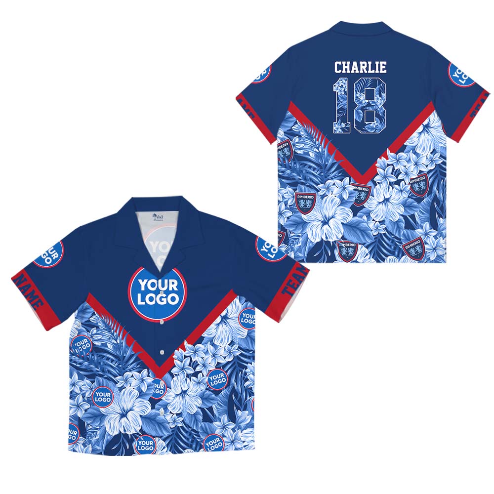 Custom Logo And Number Sport Hawaiian Shirt