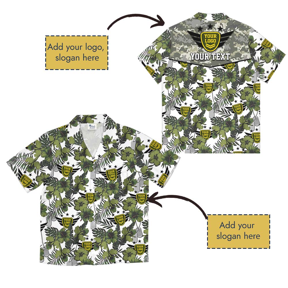 Army Military Hawaiian Shirt With Custom Logo