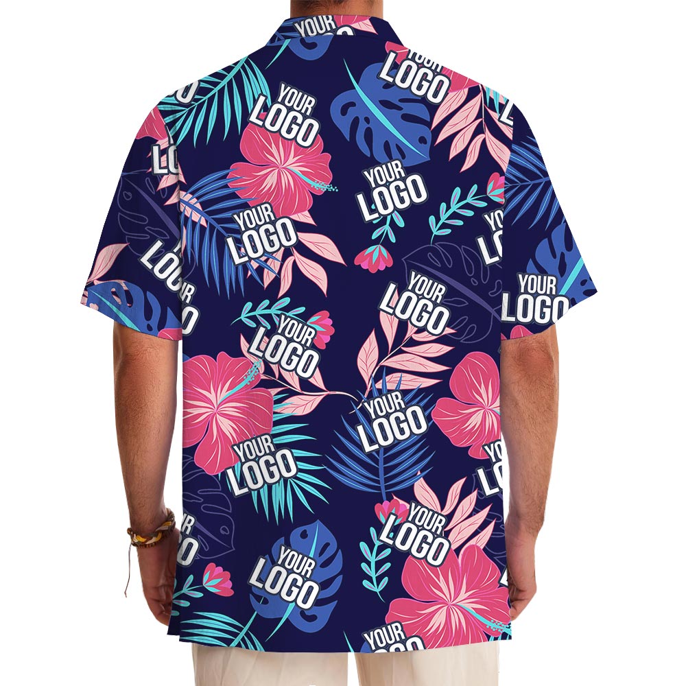 Custom Company Logo Colorful Tropical Shirt With Preview