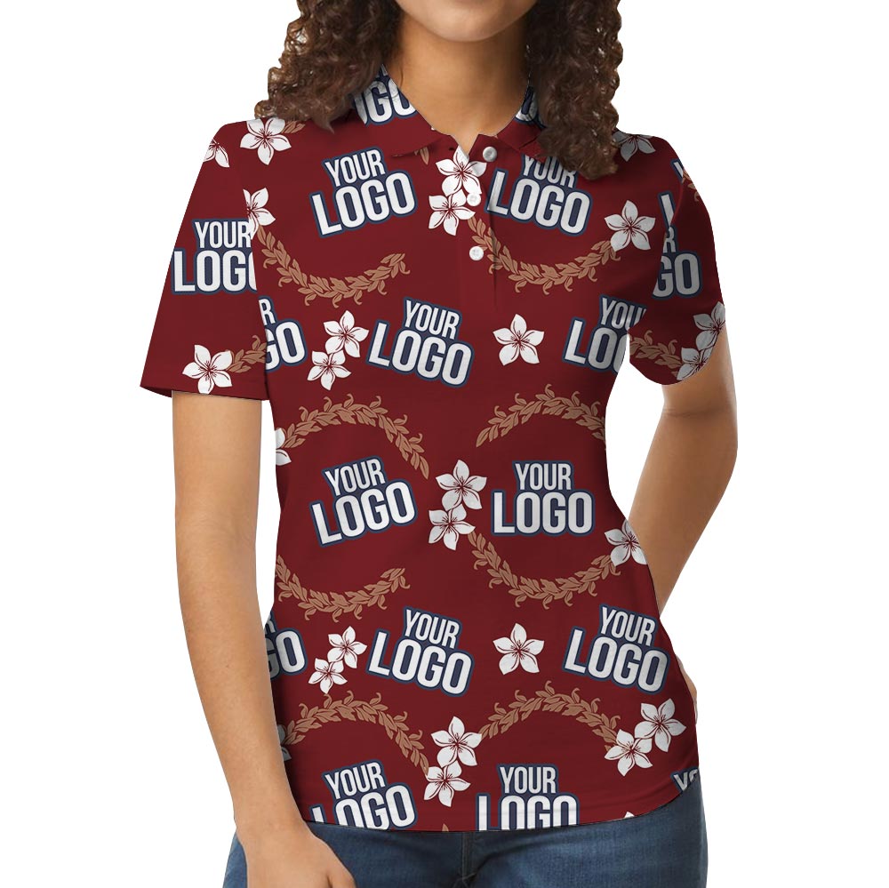 Custom Logo Red Aloha Polo Shirt Bulk Order For Team