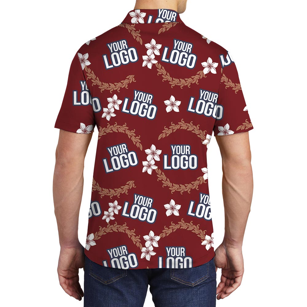 Custom Logo Red Aloha Polo Shirt Bulk Order For Team