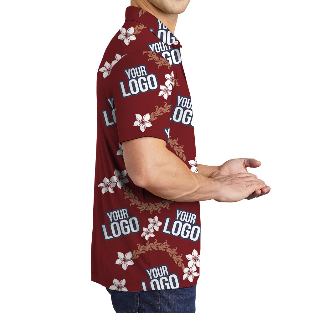 Custom Logo Red Aloha Polo Shirt Bulk Order For Team