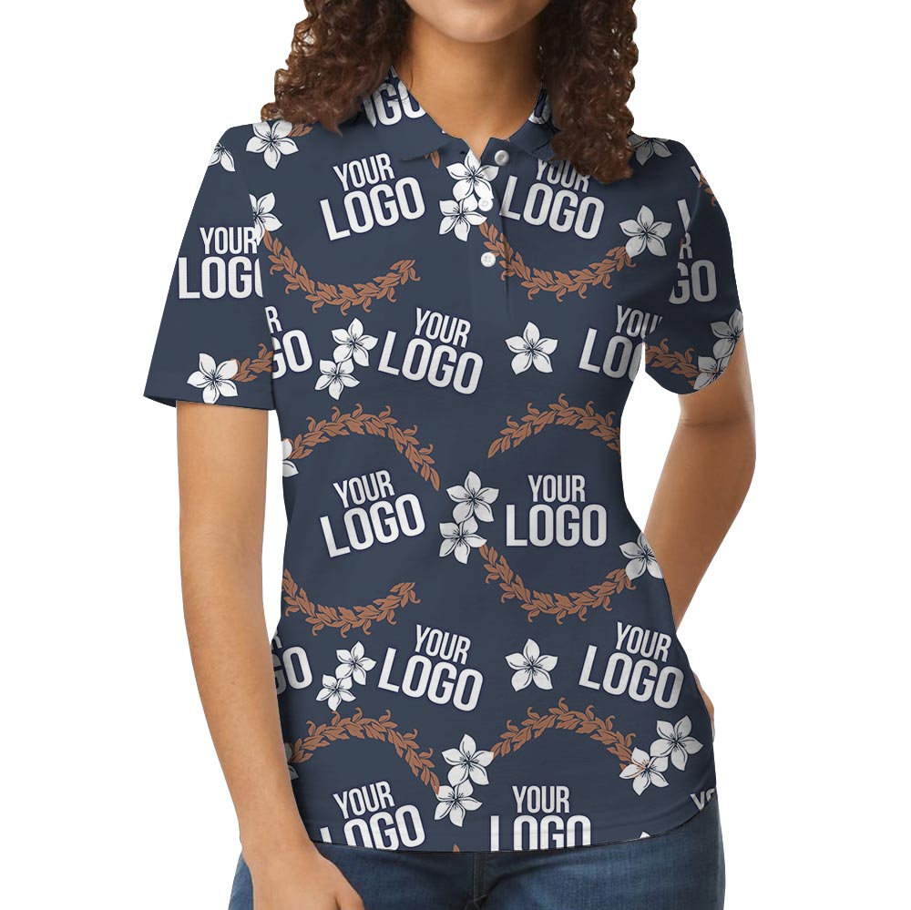 Personalized Bulk Order Navy Hawaiian Polo With Company Logo