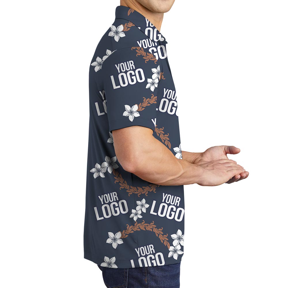 Personalized Bulk Order Navy Hawaiian Polo With Company Logo
